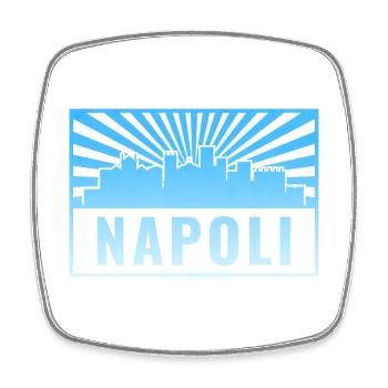Napoli Skyline Sonnenstrahlen - Viereckiger Kühlschrankmagnet - Weiß - Vorne
