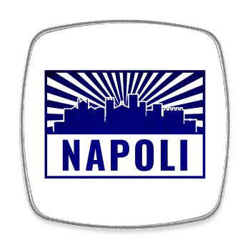 Napoli Skyline Blau Stamp - Viereckiger Kühlschrankmagnet - Weiß - Vorne