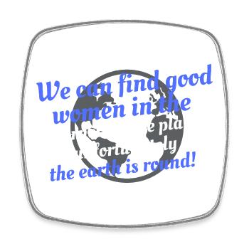 Global Love Quest Tee - Square fridge magnet - white - Front