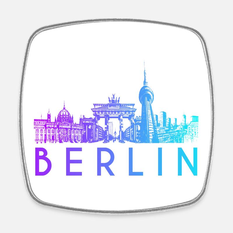 Berlin Skyline - Viereckiger Kühlschrankmagnet - Weiß