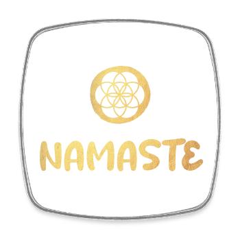 Namaste Flower of Life Gold Yoga Luxus Meditation - Viereckiger Kühlschrankmagnet - Weiß - Vorne