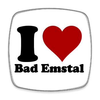 I Love Bad Emstal - Square fridge magnet - white - Front