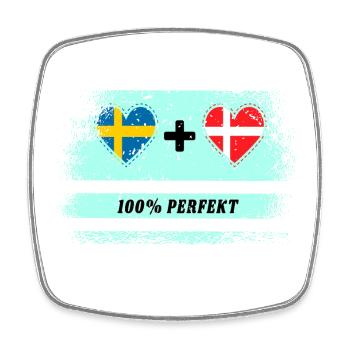 Dänemark und Schweden 100% perfekt / Geschenk - Viereckiger Kühlschrankmagnet - Weiß - Vorne