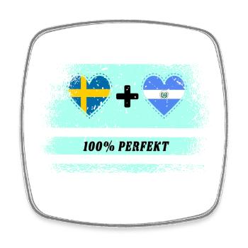 El Salvador und Schweden 100% perfekt / Geschenk - Viereckiger Kühlschrankmagnet - Weiß - Vorne