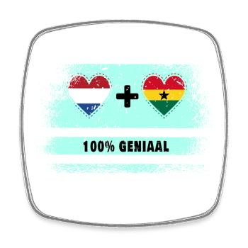 Drapeau 100% Genius du Ghana et des Pays-Bas - Magnet carré - blanc - Devant