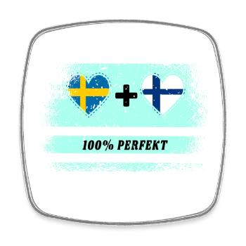 Finnland und Schweden 100% perfekt / Geschenk - Viereckiger Kühlschrankmagnet - Weiß - Vorne