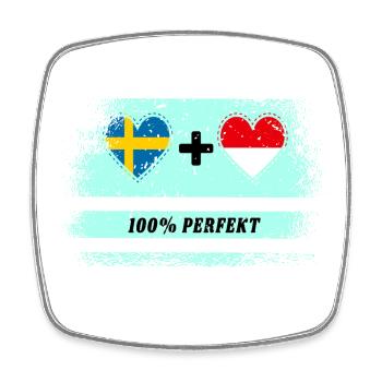 Indonesien und Schweden 100% perfekt / Geschenk - Viereckiger Kühlschrankmagnet - Weiß - Vorne