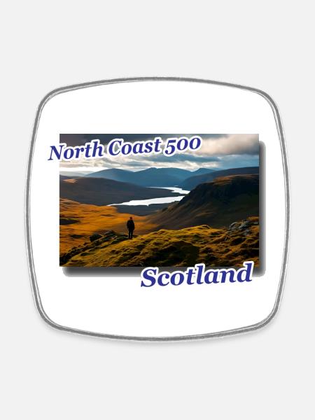 nc500 scotland - Square fridge magnet - white