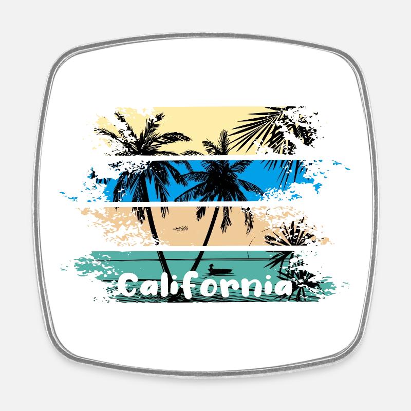 californie - Magnet carré - blanc