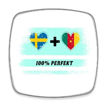 Cameroun et Suède 100% Parfait / Cadeau - Magnet carré - blanc - Devant