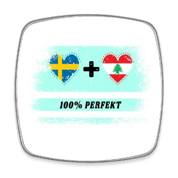 Liban et Suède 100 % parfait / Cadeau - Magnet carré - blanc - Devant