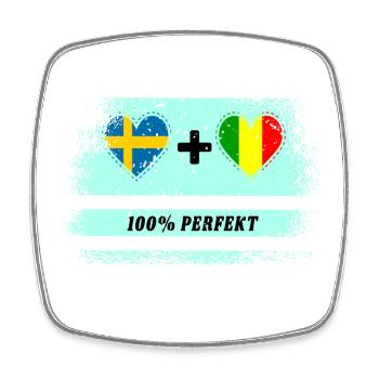 Mali et Suède 100% Parfait / Cadeau - Magnet carré - blanc - Devant