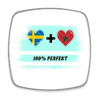 Maroc et Suède 100% Parfait / Cadeau - Magnet carré - blanc - Devant
