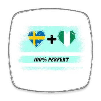 Nigeria et Suède 100% Parfait / Cadeau - Magnet carré - blanc - Devant