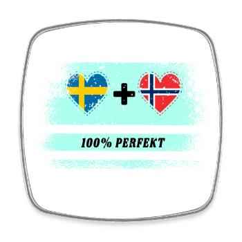 Norway and Sweden 100% Perfect / Gift - Square fridge magnet - white - Front