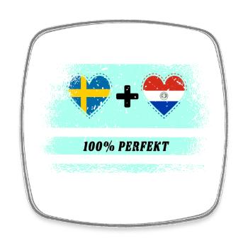 Paraguay and Sweden 100% Perfect / Gift - Square fridge magnet - white - Front