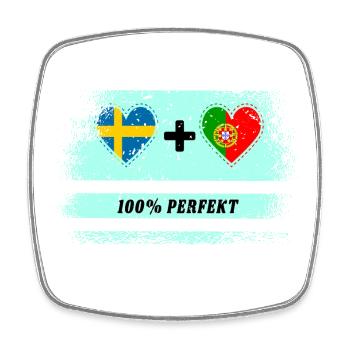 Portugal und Schweden 100% perfekt / Geschenk - Viereckiger Kühlschrankmagnet - Weiß - Vorne