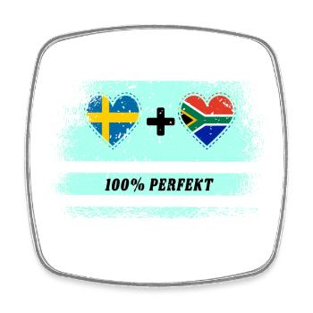 South Africa & Sweden 100% Perfect / Gift - Square fridge magnet - white - Front
