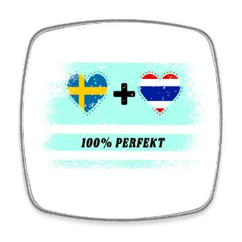 Thaïlande et Suède 100% parfait / cadeau - Magnet carré - blanc - Devant