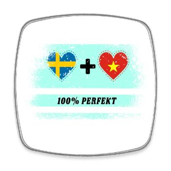 Vietnam et Suède 100% Parfait / Cadeau - Magnet carré - blanc - Devant