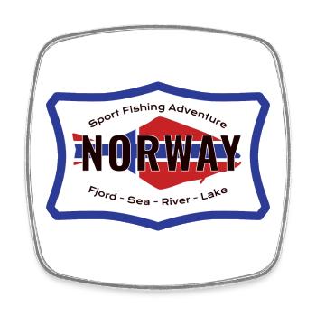 Norvège Pêche sportive Aventure Flétan - Magnet carré - blanc - Devant