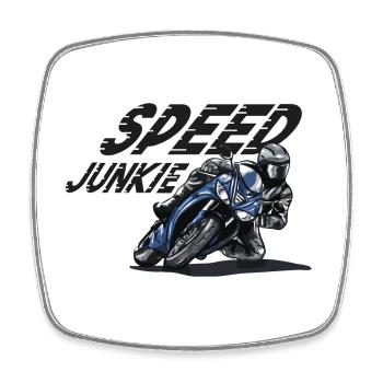 Speed Junkie - Motorrad, Bike, Motorsport - Viereckiger Kühlschrankmagnet - Weiß - Vorne