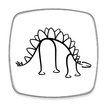 Dinosaurier Stegosaurus Dino Liniengrafik - Viereckiger Kühlschrankmagnet - Weiß - Vorne