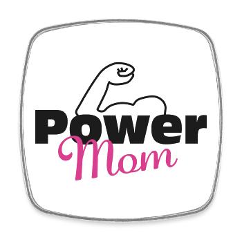 Power Mom black-pink - Square fridge magnet - white - Front