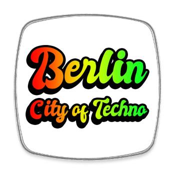 Berlin Stadt des Technos Regenbogen - Viereckiger Kühlschrankmagnet - Weiß - Vorne