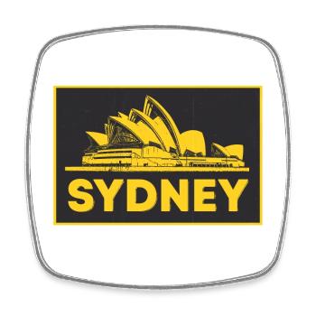 Sydney Opernhaus Gelb Silhouette - Viereckiger Kühlschrankmagnet - Weiß - Vorne