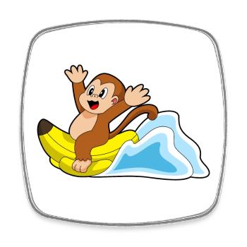 Affe Banane - Viereckiger Kühlschrankmagnet - Weiß - Vorne