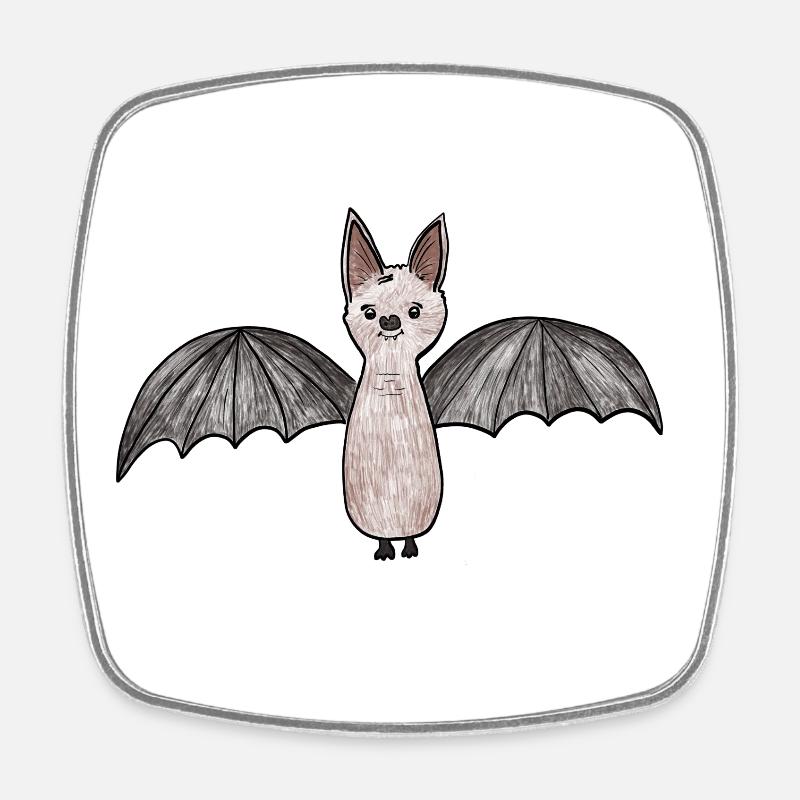 Fledermaus-Phantom Illustration - Viereckiger Kühlschrankmagnet - Weiß
