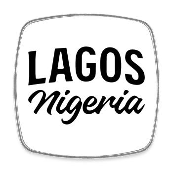 Lagos Nigeria - Vintage Schriftzug - Viereckiger Kühlschrankmagnet - Weiß - Vorne