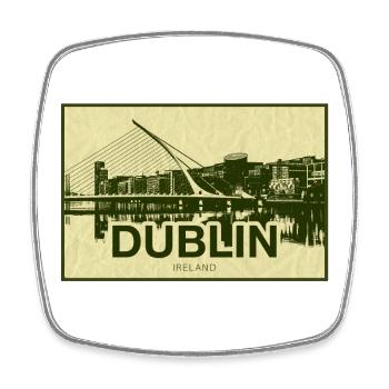 Dublin Skyline Vintage Druck - Viereckiger Kühlschrankmagnet - Weiß - Vorne