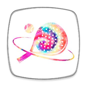 Padel Tennis Colorful - Square fridge magnet - white - Front