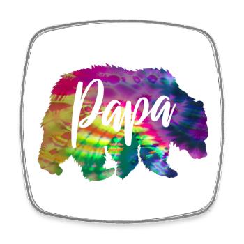 Bären Vater Batik Tie Dye Bär - Viereckiger Kühlschrankmagnet - Weiß - Vorne