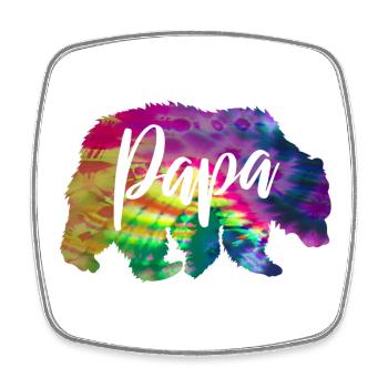 Bär Papa Batik Tie Dye - Viereckiger Kühlschrankmagnet - Weiß - Vorne