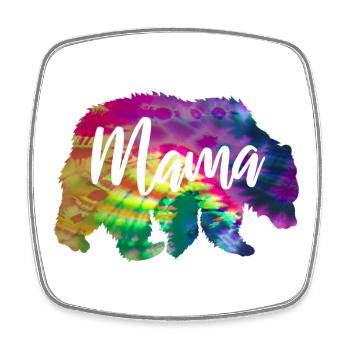 Mamabär Bärin Tie Dye Batik Bär - Viereckiger Kühlschrankmagnet - Weiß - Vorne
