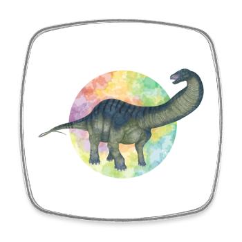 Farbige Dinosaurier - Viereckiger Kühlschrankmagnet - Weiß - Vorne