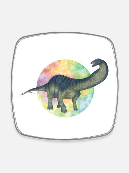 Colored Dinosaurs - Square fridge magnet - white