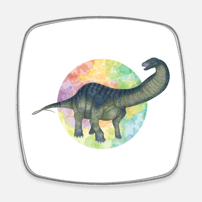 Farbige Dinosaurier - Viereckiger Kühlschrankmagnet - Weiß