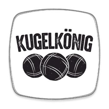 Boule König King Kugeln für Bouler Boccia Spiel - Viereckiger Kühlschrankmagnet - Weiß - Vorne