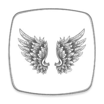 Angelwings ailes ange blanc - Magnet carré - blanc - Devant