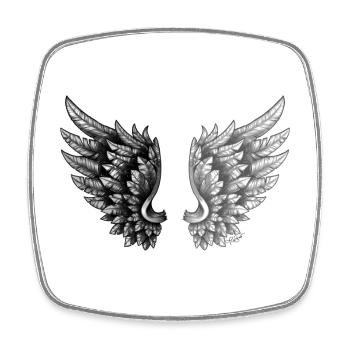 Angelwings YingYangAngel Wings - Magnet carré - blanc - Devant