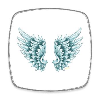 Blaue Engelsflügel Angelwings Angelblue - Viereckiger Kühlschrankmagnet - Weiß - Vorne