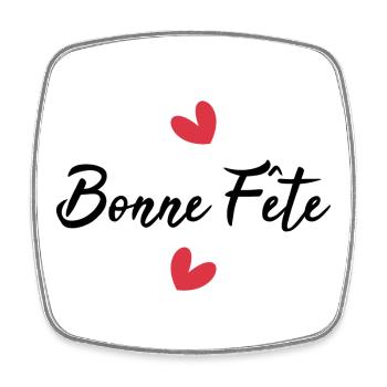 MAMAN. FÊTE DES MÈRES. BONNE FÊTE MAMAN. JE T'AIME - Magnet carré - blanc - Devant