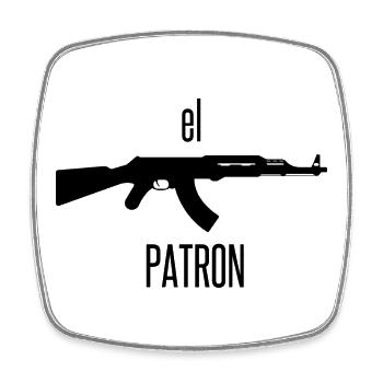 El Patron – Der Anführer Look - Viereckiger Kühlschrankmagnet - Weiß - Vorne