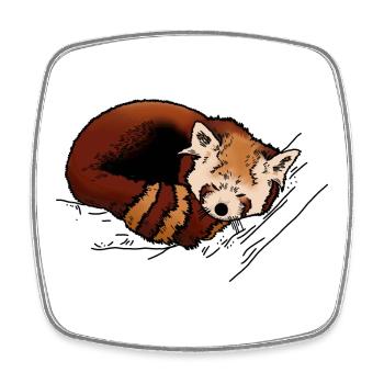 Red panda - Square fridge magnet - white - Front