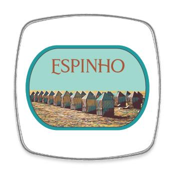 Espinho Strand in Portugal Originalabbildung - Viereckiger Kühlschrankmagnet - Weiß - Vorne