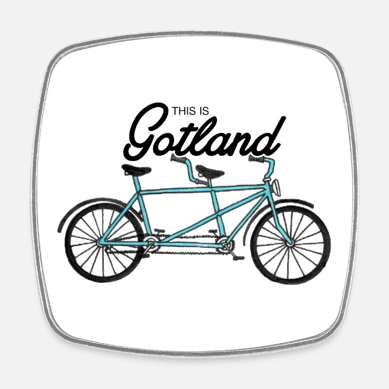This is Gotland - Tandem Bike - Square fridge magnet - white